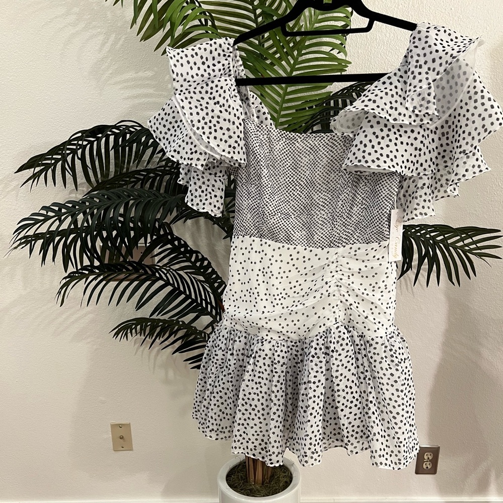 Polka dot party dress.
